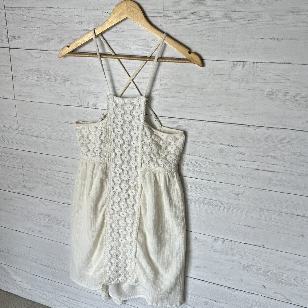 O'Neill Dress Womens Size Medium Ivory Shelby Gauzy Embroidered Babydoll Summer - Picture 5 of 16
